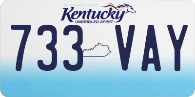 KY license plate 733VAY