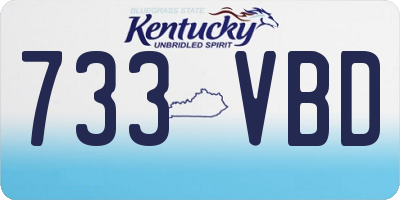 KY license plate 733VBD