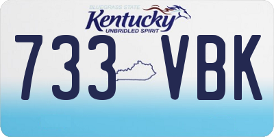 KY license plate 733VBK