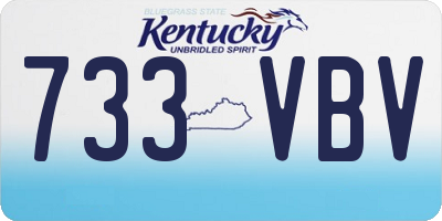 KY license plate 733VBV