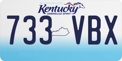 KY license plate 733VBX