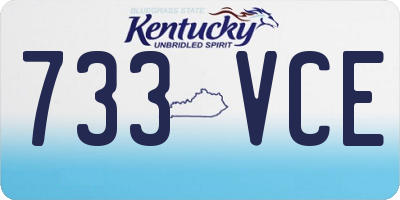 KY license plate 733VCE