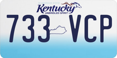 KY license plate 733VCP