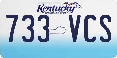 KY license plate 733VCS