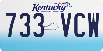 KY license plate 733VCW