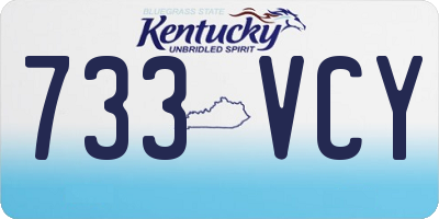 KY license plate 733VCY