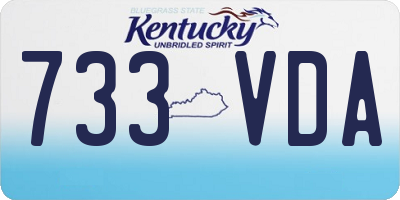 KY license plate 733VDA