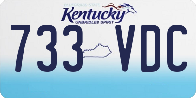 KY license plate 733VDC