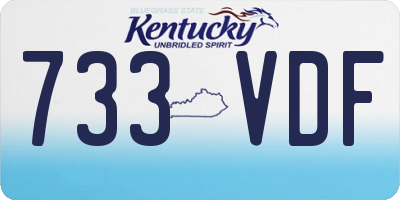 KY license plate 733VDF