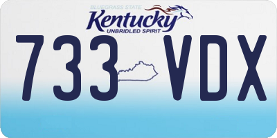 KY license plate 733VDX