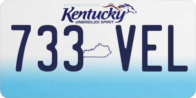 KY license plate 733VEL