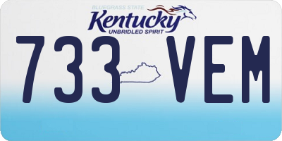 KY license plate 733VEM