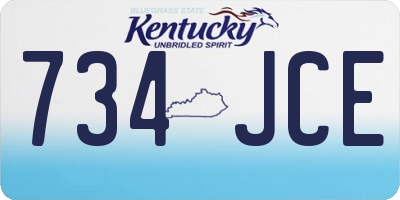 KY license plate 734JCE