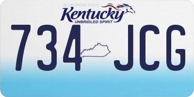 KY license plate 734JCG