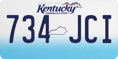 KY license plate 734JCI