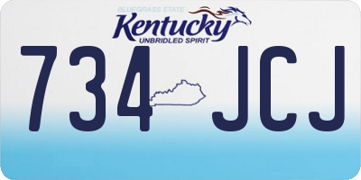 KY license plate 734JCJ