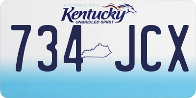 KY license plate 734JCX