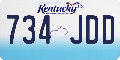 KY license plate 734JDD