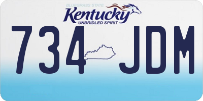 KY license plate 734JDM