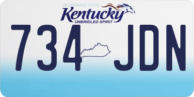 KY license plate 734JDN
