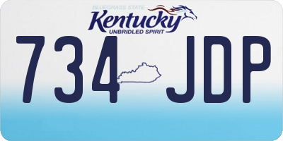 KY license plate 734JDP