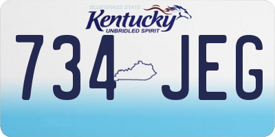 KY license plate 734JEG