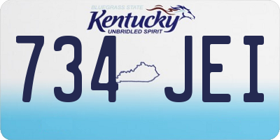 KY license plate 734JEI