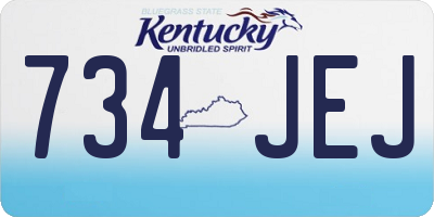 KY license plate 734JEJ