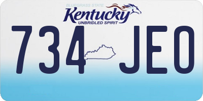 KY license plate 734JEO