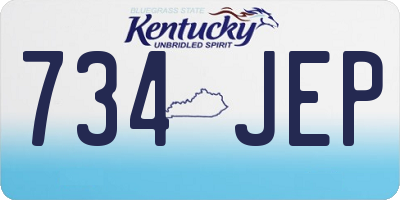 KY license plate 734JEP
