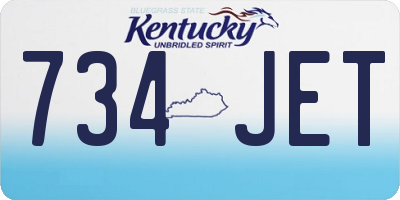 KY license plate 734JET