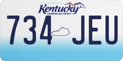 KY license plate 734JEU