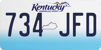 KY license plate 734JFD