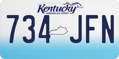 KY license plate 734JFN