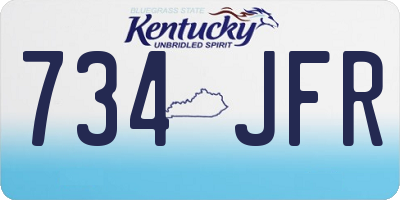 KY license plate 734JFR
