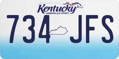 KY license plate 734JFS