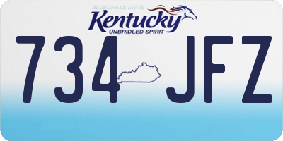 KY license plate 734JFZ