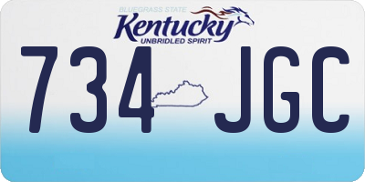 KY license plate 734JGC