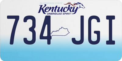 KY license plate 734JGI