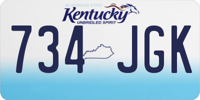 KY license plate 734JGK