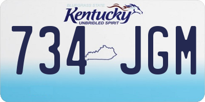 KY license plate 734JGM