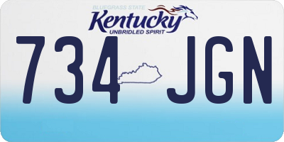 KY license plate 734JGN