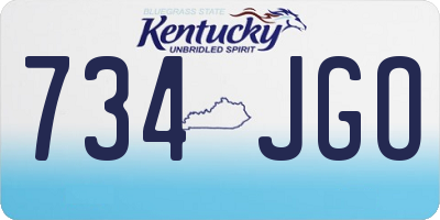 KY license plate 734JGO