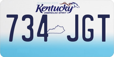 KY license plate 734JGT