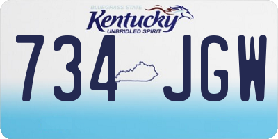 KY license plate 734JGW
