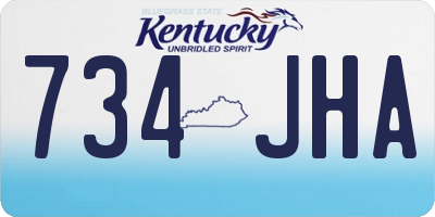 KY license plate 734JHA