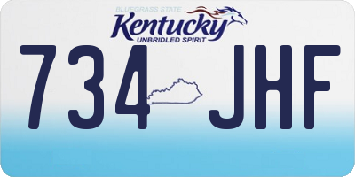 KY license plate 734JHF