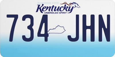 KY license plate 734JHN