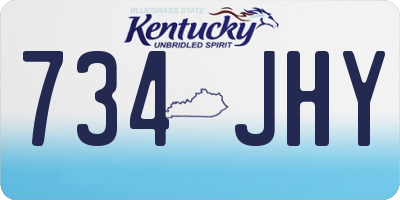 KY license plate 734JHY