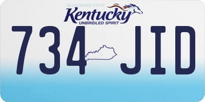 KY license plate 734JID